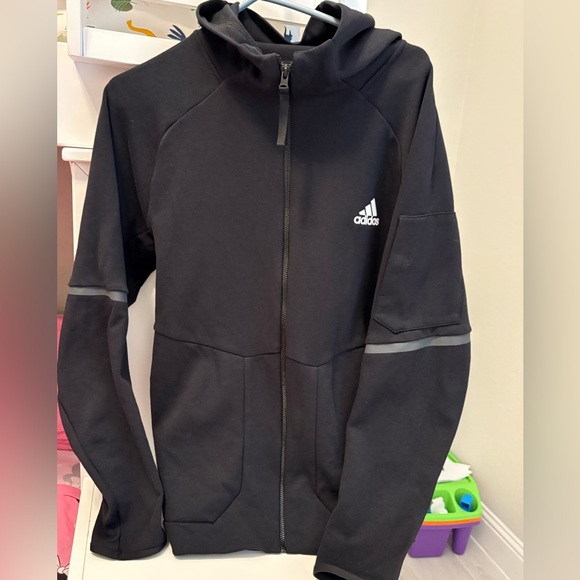 Adidas Black Hoodie with Logo Accents - Picture 1 of 3